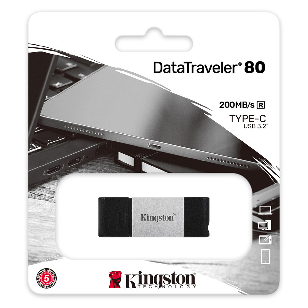 Pen Drive Kingston DataTraveler 80 128GB USB 3.2 Gen 1 Type-C 4